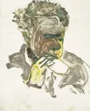 Untitled (Portrait) by Nathan Oliveira, 1961, monotype, sold Nov 2022