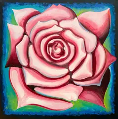 Pink Rose by Lowell Nesbitt, 1991, oil on canvas, sold Nov 2022