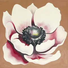 White and Pink Anemone by Lowell Nesbitt, 1979, oil on canvas (unstretched), sold Nov 2022