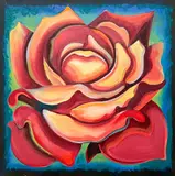 Orange Rose by Lowell Nesbitt, 1991, oil on canvas, sold Nov 2022