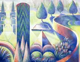 Story VI by Lowell Nesbitt, 1986, oil on canvas, sold Nov 2022