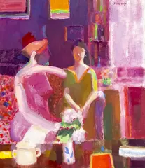 Interest Talk by Ralph Della-Volpe, oil on canvas, sold Dec 2022