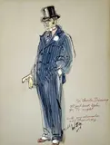 Untitled (Portrait of Charles Durning) by Freddy Wittop, gouache and ink on paper, sold Dec 2022