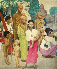 A Buddhist Family by Ernest Procter, circa 1920, oil on canvas, sold Dec 2022