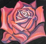 Rose by Lowell Nesbitt, 1982, oil on canvas (unstretched), sold Dec 2022