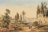 Bord de mer aux voiliers by Louis Ambroise Garneray, Aquarelle, sold Nov 2022