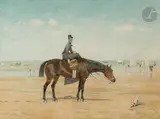 Amazone sur la plage by Jean-Maxime Claude, Aquarelle, sold Nov 2022