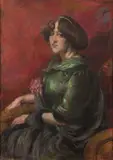 Portrait de femme assise à la fleur by Henry de Groux, Pastel, sold Nov 2022