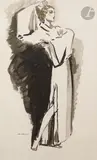 Élégante by Kees van Dongen, Encre, lavis d’encre, aquarelle et rehauts de gouache blanche sur deux papiers, sold Nov 2022