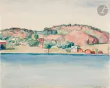 Vue de Grimstad by Albert Marquet, 1925, Aquarelle sur papier, sold Nov 2022