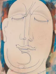 Visage by Henry de Waroquier, Encre et aquarelle, sold Nov 2022