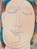 Visage by Henry de Waroquier, Encre et aquarelle, sold Nov 2022