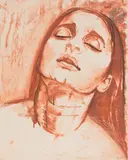 Visage féminin by Henry de Waroquier, Sanguine, sold Nov 2022