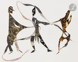 Danseurs by Henry de Waroquier, 1948, Collage de papiers journaux, sold Nov 2022
