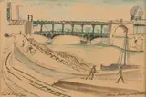 Paris, le pont de Passy by Henry de Waroquier, Aquarelle, sold Nov 2022