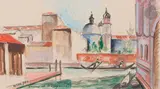 Venise, Rio de San Trovaso by Henry de Waroquier, Aquarelle, sold Nov 2022