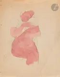 Maternité by Jean Souverbie, Aquarelle et crayon, sold Nov 2022