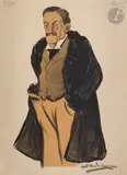 Portrait de Paul Hervieu by Tomás Julio Leal Camara Da, Aquarelle, sold Nov 2022