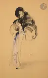 Élégante by René Gruau, vers 1940, Encre et gouache sur traits de crayon, sold Nov 2022