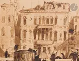 Venise, un palais by André Maire, Encre et lavis d’encre sur traits de crayon, sold Nov 2022