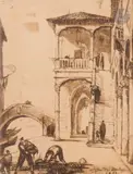 Venise, un palais by André Maire, 1933, Encre et lavis d’encre sur traits de crayon, sold Nov 2022