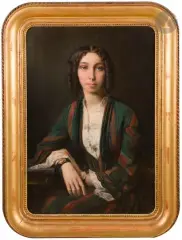 Portrait de femme accoudée by Jean Mieg, Toile d’origine Dédicacée, sold Nov 2022