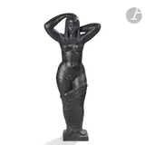 La Sortie du bain by Lucien Gibert, Épreuve en bronze à patine noire, sold Oct 2022