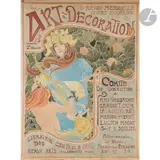 Projet d’affiche pour Art et Décoration à l’occasion d’un concours organisé par la revue elle-même by René Thévenin, 1898, Gouache et gouache aquarellée, sold Oct 2022