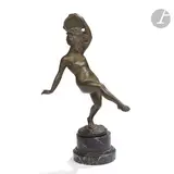 Danseuse à la cymbale by Robert Bousquet, Épreuve en bronze à patine médaille, sold Oct 2022