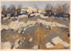 Mas en Provence by Eugène Baboulène, Gouache, sold Oct 2022