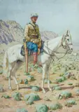 Cavalier au Maroc by Gabriel Charles Deneux, 1907, Aquarelle signée, sold May 2011