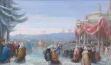 La patinoire royale à Saint Cloud by Joseph Navlet, Aquarelle et gouache, sold Apr 2011