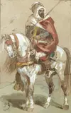 Spahi by François Hippolyte Lalaisse, vers 1856, Aquarelle à rehauts de gouache blanche, sur papier, sold Mar 2011