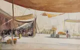 Marché près du pont by Frank Myers Boggs, Aquarelle, sold Feb 2011
