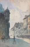 Honfleur, une rue by Frank Myers Boggs, 1921, Aquarelle sur traits de crayon, sold Feb 2011