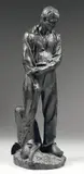 Paysan relevant sa manche by Jules Dalou, Épreuve en bronze patiné, sold Feb 2011