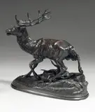 Dix cors royal by Jules Moig Niez, Épreuve en bronze patiné, sold Feb 2011