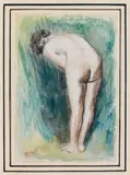 Nu de dos by Fernand Piet, Aquarelle et crayon noir, sold Dec 2010