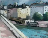 Les bords du Rhône by Adrien Bas, Pastel, sold Dec 2010