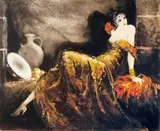 Danseuse au tambourin by Louis Icart, Eau-forte, aquatinte en couleurs, sold May 2012
