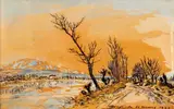 Chemin enneigé près de Grenoble by Johan Jongkind, Aquarelle gouachée, sold May 2012
