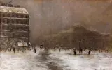 Place de la République sous la neige by Siebe Johannes ten Cate, Pastel, sold May 2012
