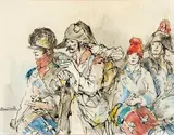Les Tambours by Bernard Naudin, Aquarelle signée en bas à gauche, sold May 2012