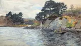 Among the islands by Ernest Edward Briggs, Aquarelle signée en bas à gauche et titrée, sold Nov 2011