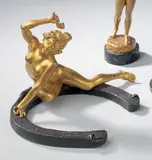 Porte-bonheur à la muse ou La chance by Georges Récipon, Bronze doré et patiné, sold Nov 2011