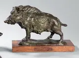 Sanglier marchant by Albert Laplanche, Bronze patine verte nuancée, sold Nov 2011