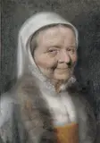 Portrait de femme âgée by Nicolas Lagneau, Aquarelle, traits de couleurs et estompe, sold Nov 2011