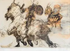 Don Quichotte by Claude Weisbuch, Lithographie en couleurs, sold Jun 2011