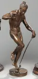 Le charmeur de serpent by Charles-Arthur Bourgeois, Bronze à patine brun clair, sold Mar 2011
