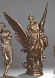 La Sirène by Denys Puech, 1890, Bronze à patine brune, légèrement cuivrée signée sur le rocher, sold Nov 2010